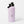 Purple water bottle with black lid on a white background