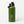 Green water bottle with black cap on a white background