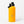 Yellow water bottle with black lid on a white background