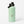 Light green water bottle with black lid on a white background