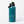 Teal water bottle with black lid on a white background