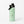 Mint green water bottle with black cap on a white background