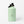 Mint green water bottle with black cap on a white background