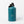 Teal water bottle with black lid on a white background