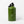 Green water bottle with a black lid on a white background