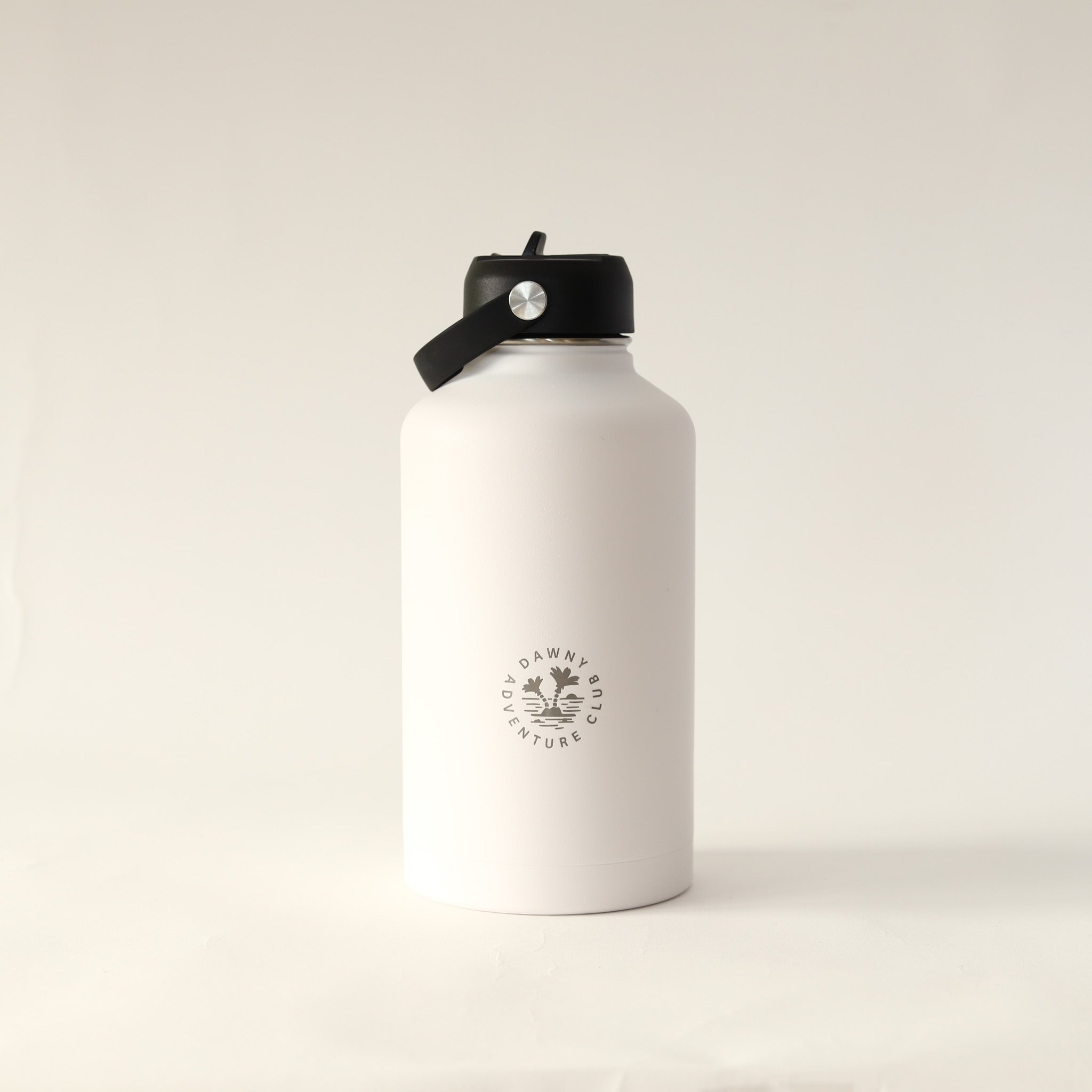 1900ml White Dawny Adventure Club Drink Bottle with sipper lid with swing handle